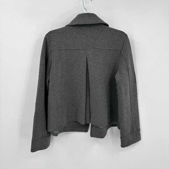 jacket blazer peacoat knit stretch charcoal gray casual XL - Picture 7 of 8